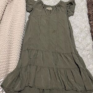 Knox Rose Olive Green Ruffle Dress